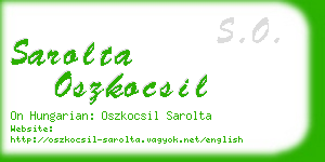 sarolta oszkocsil business card